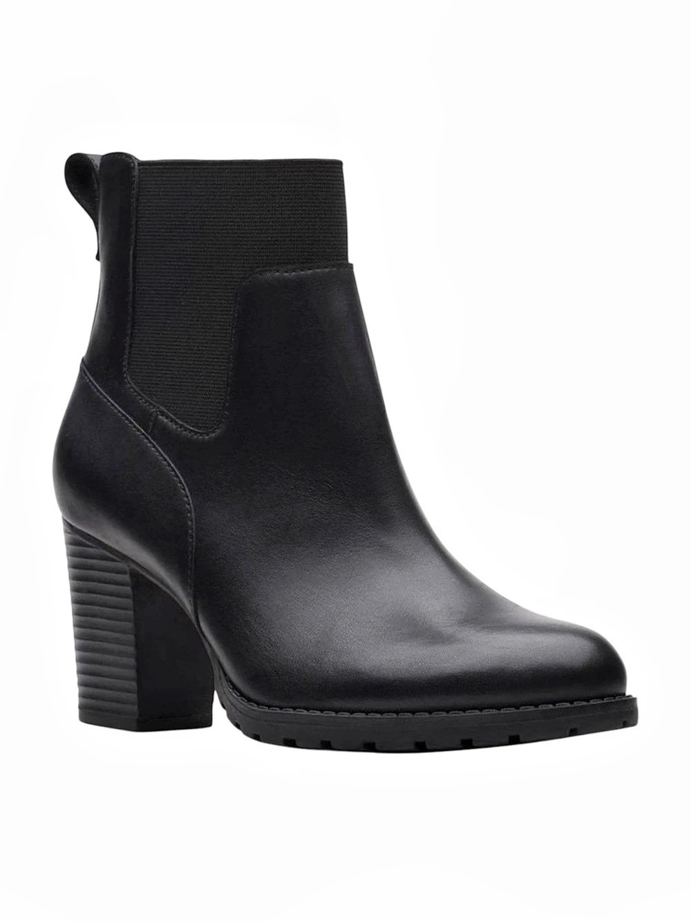 Clarks Chamberly Top Black Heeled Ankle Boots US 9.5 M